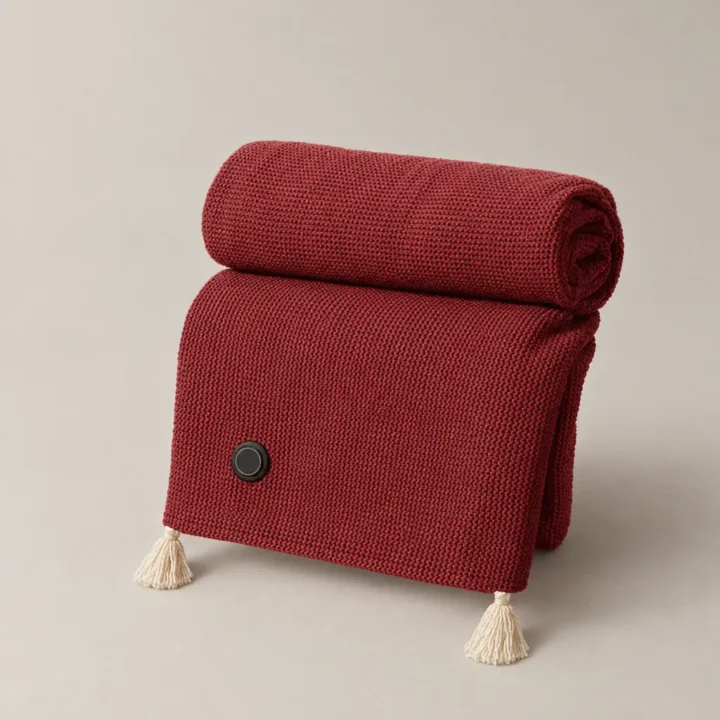 Le Châle Tricot, coloris Rouge vin