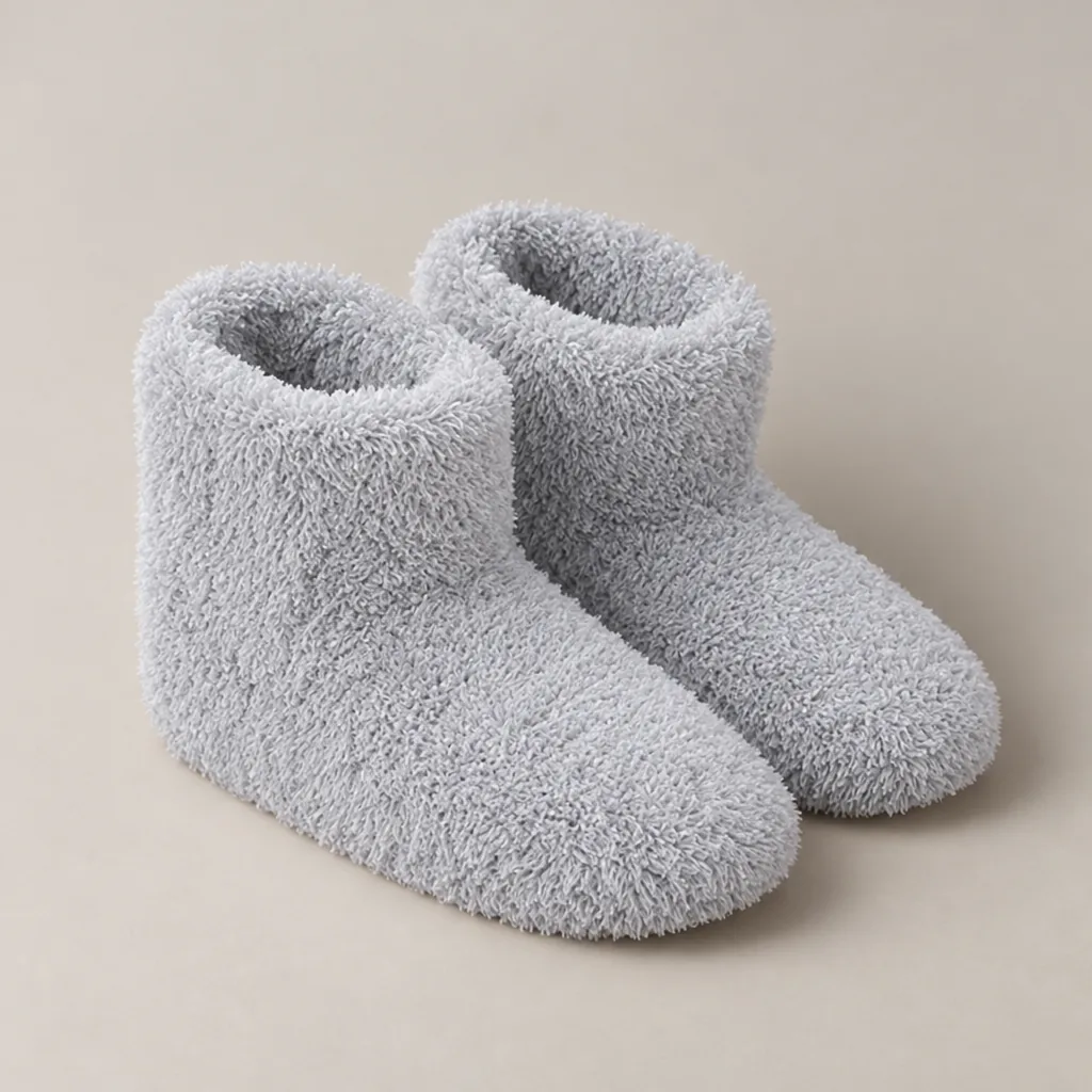 Les Chaussons Chauffants, coloris Gris perle
